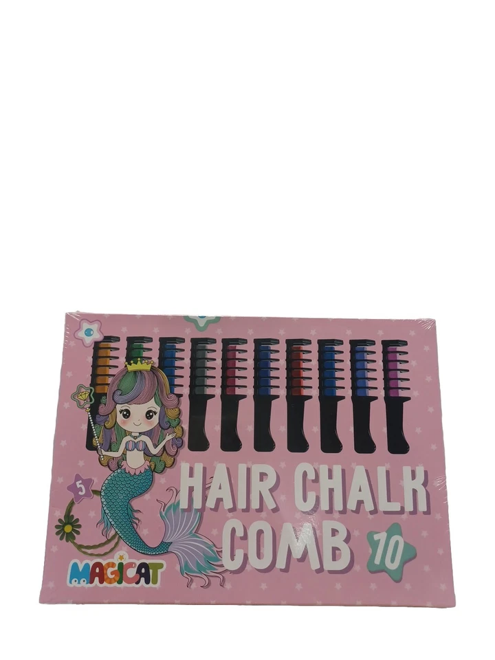 Peine de tiza de pelo arco iris de 10 colores seguro lavable para niñas niños fiesta de Halloween Foto 3 de 4