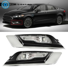 Pair Of Front Fog Lights Led Lamps Assy Wchrome Bezel For 2017-2018 Ford Fusion Pair Of Front Fog Lights Led Lamps Assy Wchrome Bezel For 2017-2018 Ford Fusion