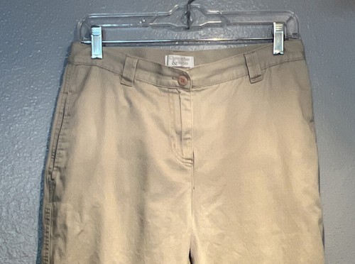 Beige Capri Pants Size 6 Embroidered Beach Chairs Front Back - Picture 4 of 8