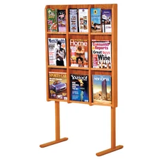 FixtureDisplays Divulge 9 Magazine/18 Brochure Floor Display w/Brochure Inserts