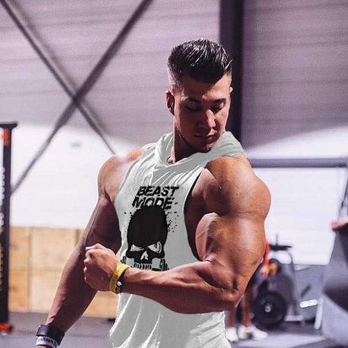 Mens Skull Print Sleeveless Fitness Vest Bodybuilding Workout Tank Tops - Picture 11 of 37