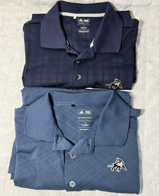 Adidas Golf Polo Shirt Mens Small Blue Performance Logo Stretch Active Set Of 2