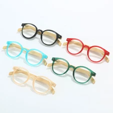 Bamboo Temple Reading Glasses Retro Round Reading Glasses Candy Color Readers