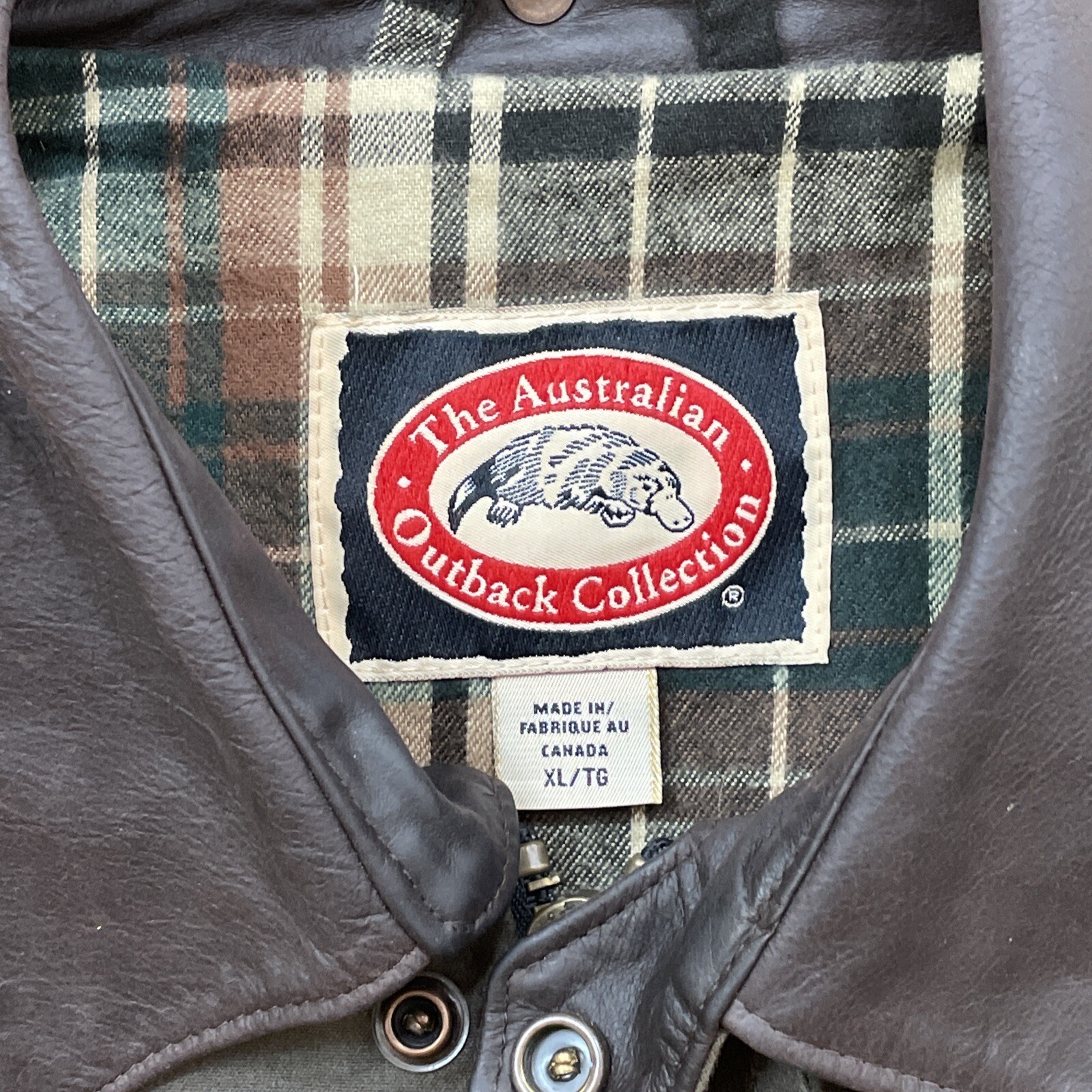 Australian Outback Collection Jacket Men XL Brown Waxed Oilskin Rancher