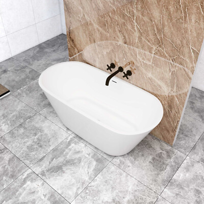 Oval Freistehende Badewanne , weiß, Acrylbadewanne Acrylwanne Luxusbadewanne