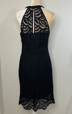 Lilly Pulitzer Kenna Halter Dress (Size 8) (Onyx Scalloped Fan Lace)