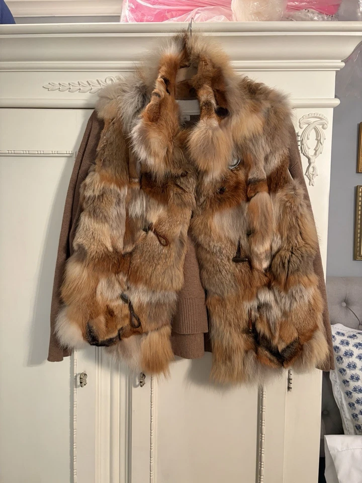 Chaleco de piel de conejo vintage, talla S Foto 2 de 4