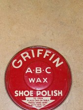 Antique Metal Griffin ABC Wax Oxblood Red Shoe Polish Tin Free Shipping