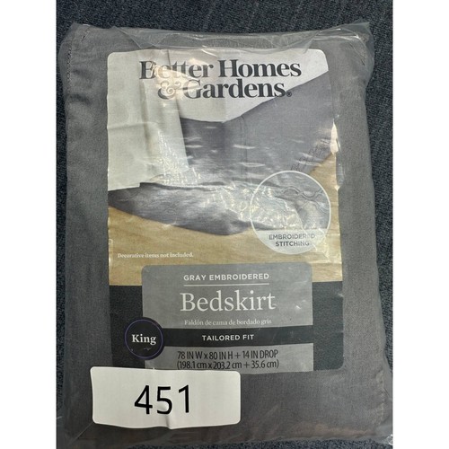Better Homes & Gardens camicia letto king grigia ricamata su misura 14 pollici goccia - Foto 5 di 5