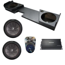 2014-2018 GMC Sierra Double Cab Kicker CompR CWR12 Dual 12 Rhino SubBox CX1200.1