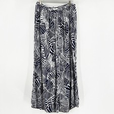 Abercrombie  Fitch Blue White Printed High Waisted Open-Leg Wide Leg Pants M