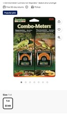 Reptile Penn Plax Reptology Square Dial Stick on Hygrometer / Thermometer Combo