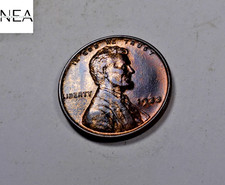 1933 Lincoln Wheat Penny Cent ~ Gem BU Rainbow Toned ~ ZW702