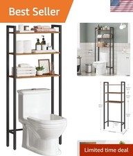 Over The Toilet Storage, 3-Tier Bathroom Organizer Shelf Over Toilet, Freesta...