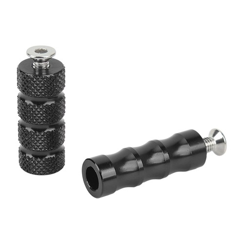 Black 2 Pair Motorcycle Brake Foot Peg CNC Process Plating Precise Fit For M6 - Picture 9 of 12
