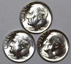 (3) Roosevelt Dimes - 1955D 1955P 1955S - #9908D