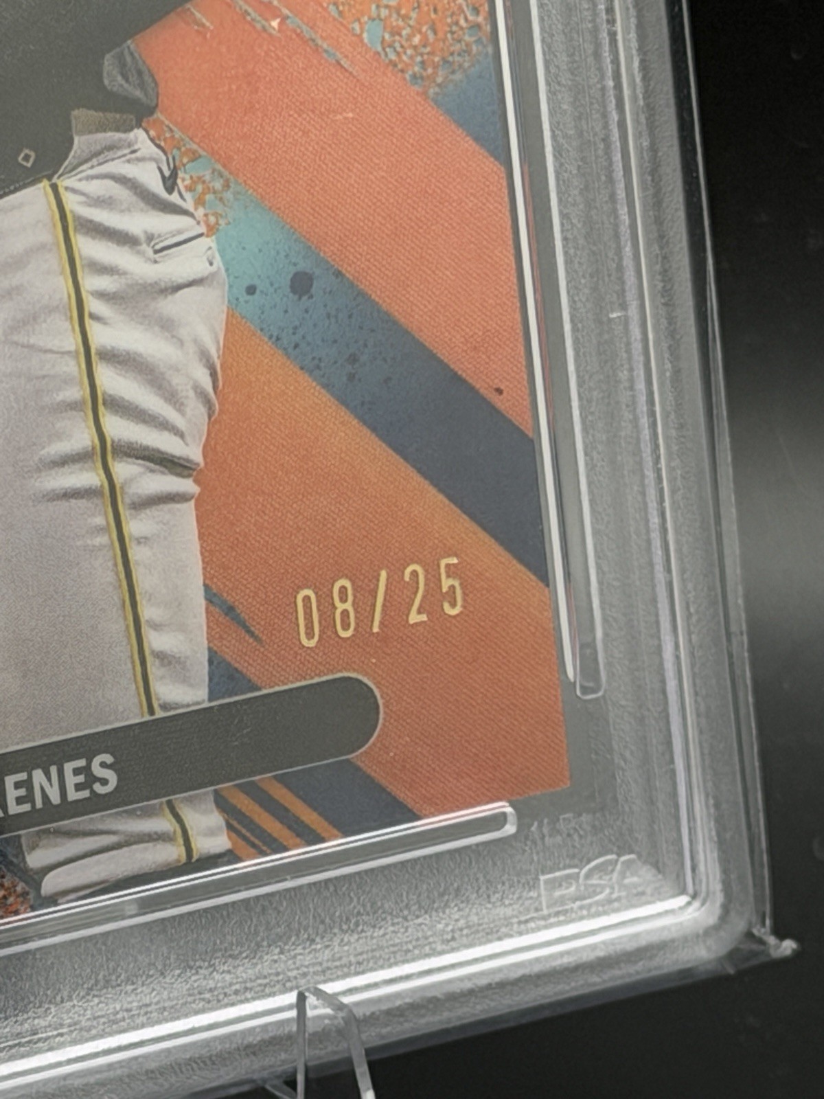 Topps 2025 Finest Paul Skenes Pirates #50 Orange Refractor /25 PSA 9 view 2