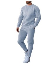 Men Tracksuits 2 Piece Sets Casual Sweatsuits Long Sleeve Athletic Medium Grey