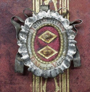 relic reliquary reliquia reliquiario relicario di GESU' e B.MARIA VERGINE 1700