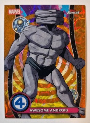 2026 Topps Finest Fantastic Four Awesome Android Orange Kaleidoscope/25