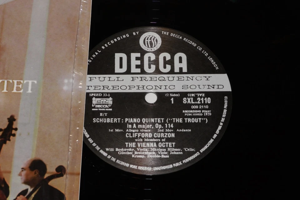 Speakers Corner SCHUBERT "Trout" CURZON/VIENNA 8tet Decca SXL-2110 180g NM - Image 2 of 4