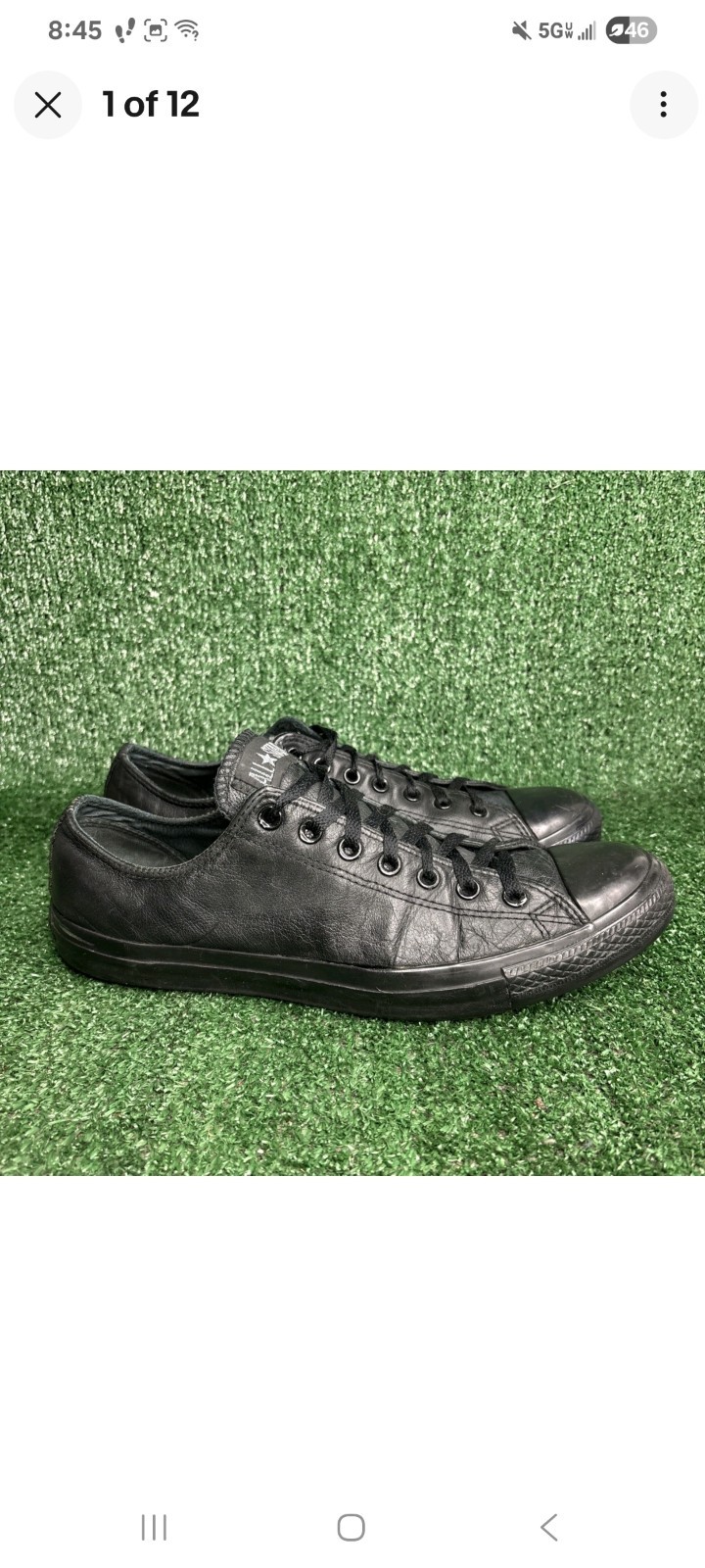 Converse Chuck Taylor All Star Hi Shoes Mens Size 12 Black Leather Casual Skate thumbnail 2