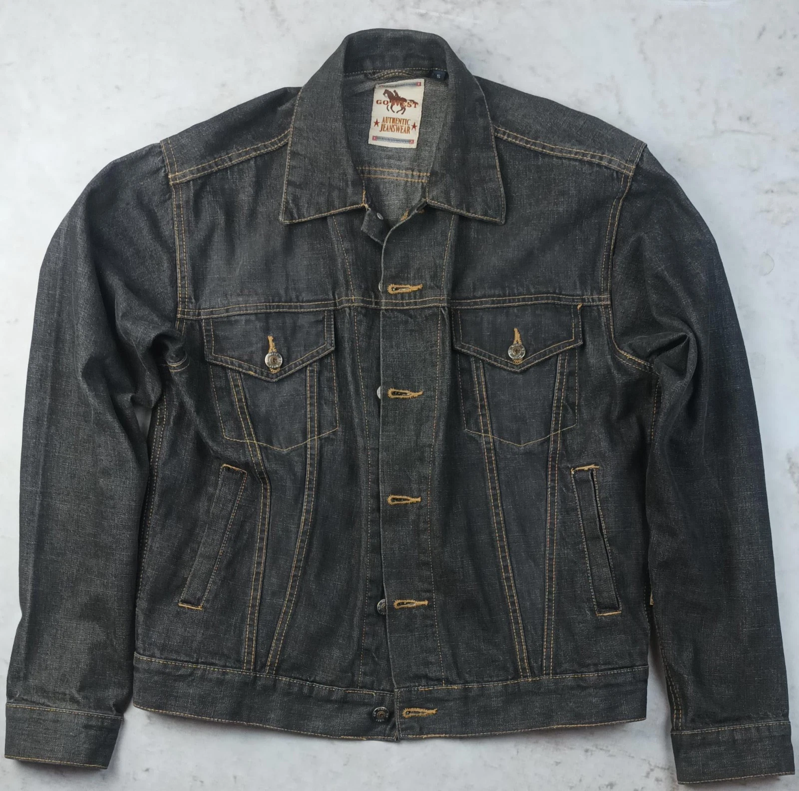 GoWest Authentic JeansWear Denim Jacket Size S – Classic Slim Trucker