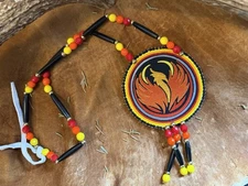Phoenix medallion native american beadwork pow wow native made