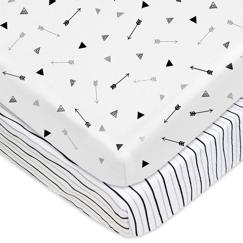 2 Pack Fitted Pack N Play Playard Sheet 27" x 39", Soft Breathable Neutral 10...
