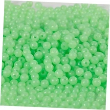 100Pcs Green Luminous Fishing Beads, 3mm Round Glow in Dark Fishing Lure 