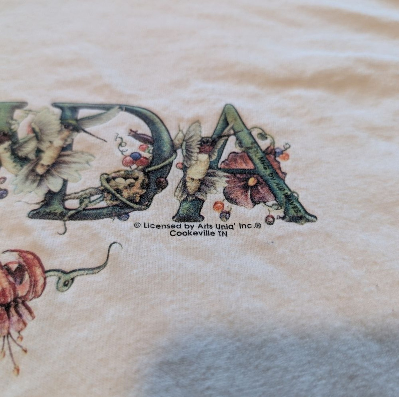 Vintage 90s Florida Hummingbirds Botanical Spell Out Vacation Souvenir T Shirt M image 7
