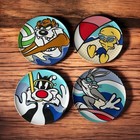 4 Looney Tunes Beach Character 10” Melamine Dinner Plates Warner Bros Store 1995
