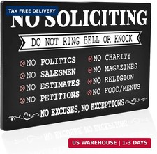 No Soliciting Sign for House,Do Not Knock or Ring Doorbell Sign for Home