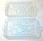2 Vintage Anchor Hocking Bubbles Colonial Lady Circles Snack Tray 10"x6" 1 chip — photo 1