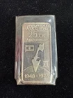1973 Israel 25th Anniversary Silver Bar 1oz .999 Fine Issued By Great Lakes Mint