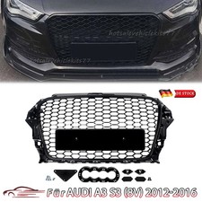 Sport Kühlergrill Wabengrill Schwarz Glanz Frontgrill für Audi A3 8V 2012-16