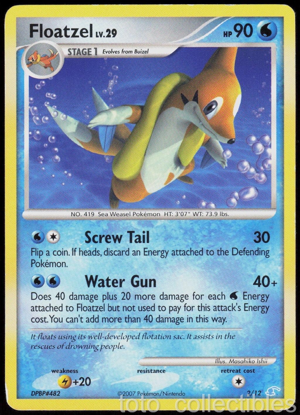 Floatzel 26/130 Rare Diamond & Pearl Pokemon Moderately Played