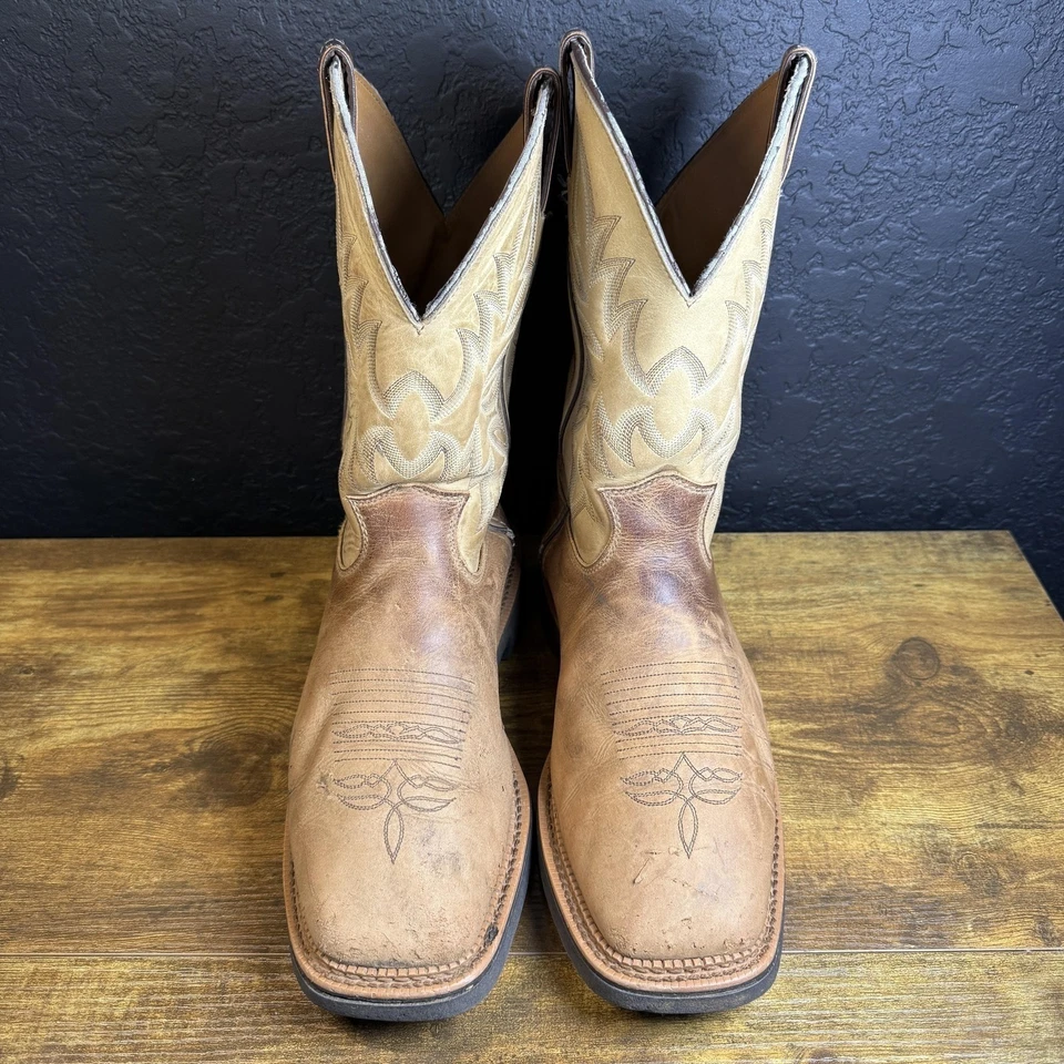 Justin Botas Para Hombres Talla 11EE Cuero Marrón Western Botas de Trabajo Puntera Cuadrada EE. UU. 4530 Foto 2 de 4