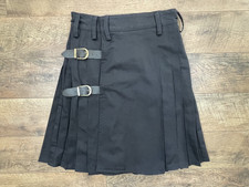 Kommando Kilts Mens Black Modern Utility Kilt Cotton Pockets USA 30/32 NWOT
