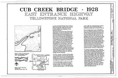 Yellowstone National Park WY Cub Creek Bridge 1928 East Entrance Highway
