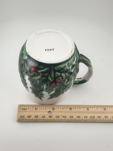 1950er Lefton weiße Stechpalme Beere Vintage Weihnachten Urlaub Kaffee Tee Becher Tasse - Bild 9 von 9