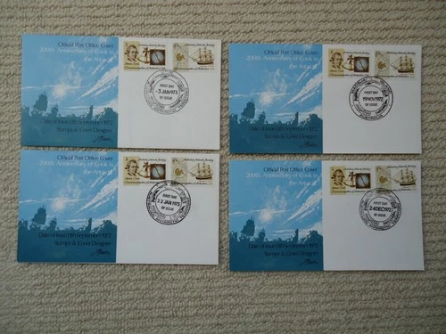 4X 1972 JAMES COOK AUSTRALIAN ANTARCTIC TERRITORY FDCs. Different Base postmarks