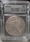 U.S. Mint American Eagle 2008 ICG MS70 Burnished 1 oz .999 Fine Silver Coin