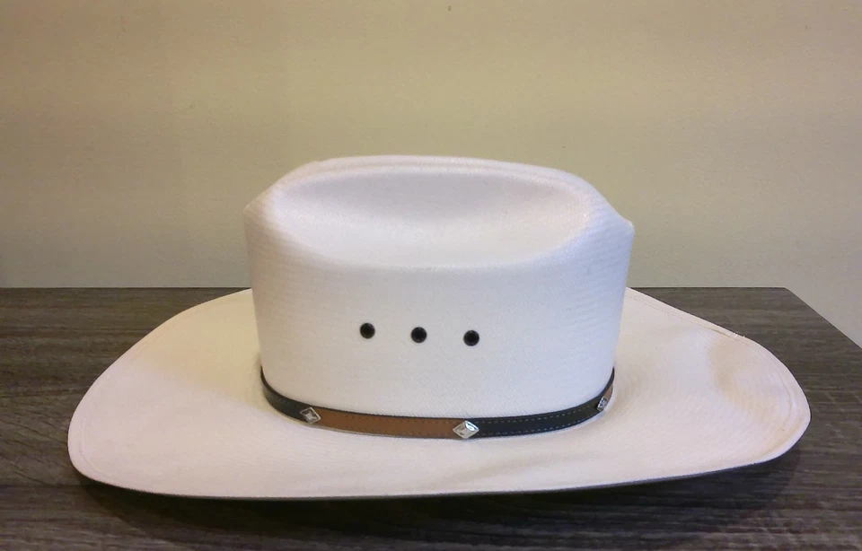 Sombrero de Vaquero de Paja Stetson 6 7/8 Ganadero Pliegue Rancho Occidental Hecho en EE. UU. 55 cm Foto 3 de 4