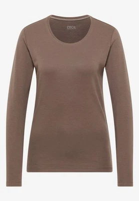 Cecil Basic Langarmshirt Style Pia in der Farbe Urban Taupe - Bild 1 von 4