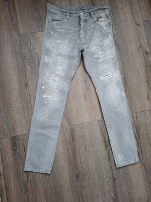 DSQUARED2 Cool Guy Jeans Herren, Größe 50, Made in Italy, hellgrau used look