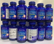 12 x Puritan's Pride Omega-3 Fish Oil Plus Cholesterol Support - 60 Softgels