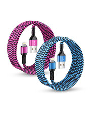 Rapid Charging iPhone CableAppleMFICertified10FTBraided USB 2Lightning Cord 2Pcs