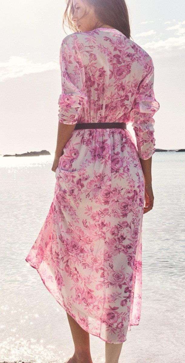 ZARA M WOMAN MISSING BELTED DRESS WITH PRINT AND RUFFLES