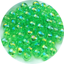 200 PCS 10Mm Acrylic round Beads Clear AB Colors Bubble Spacer Beads Loose Craft
